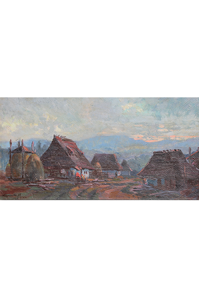 Káposzta M jelzéssel: Falu alkonyatban, 1939
